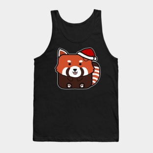 Funny Square Red Panda Christmas Tank Top